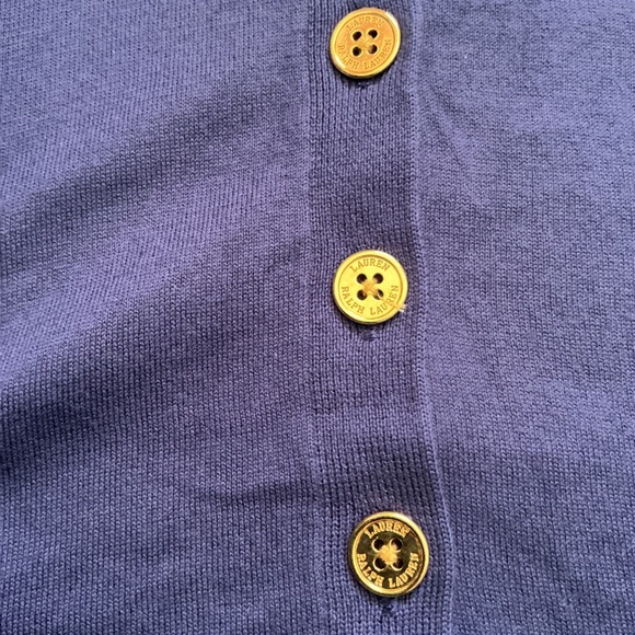 Lauren Ralph Lauren blue cardigan sweater 3/4 sleeves size - Picture 3 of 5